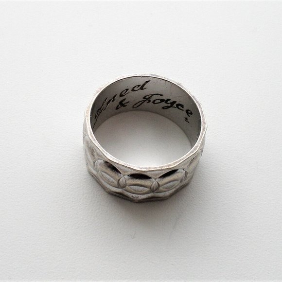 Vintage Designer Solid 9CT 9K White Gold Wide Wedding RING BAND size 5.5-5.75 - Picture 4 of 8